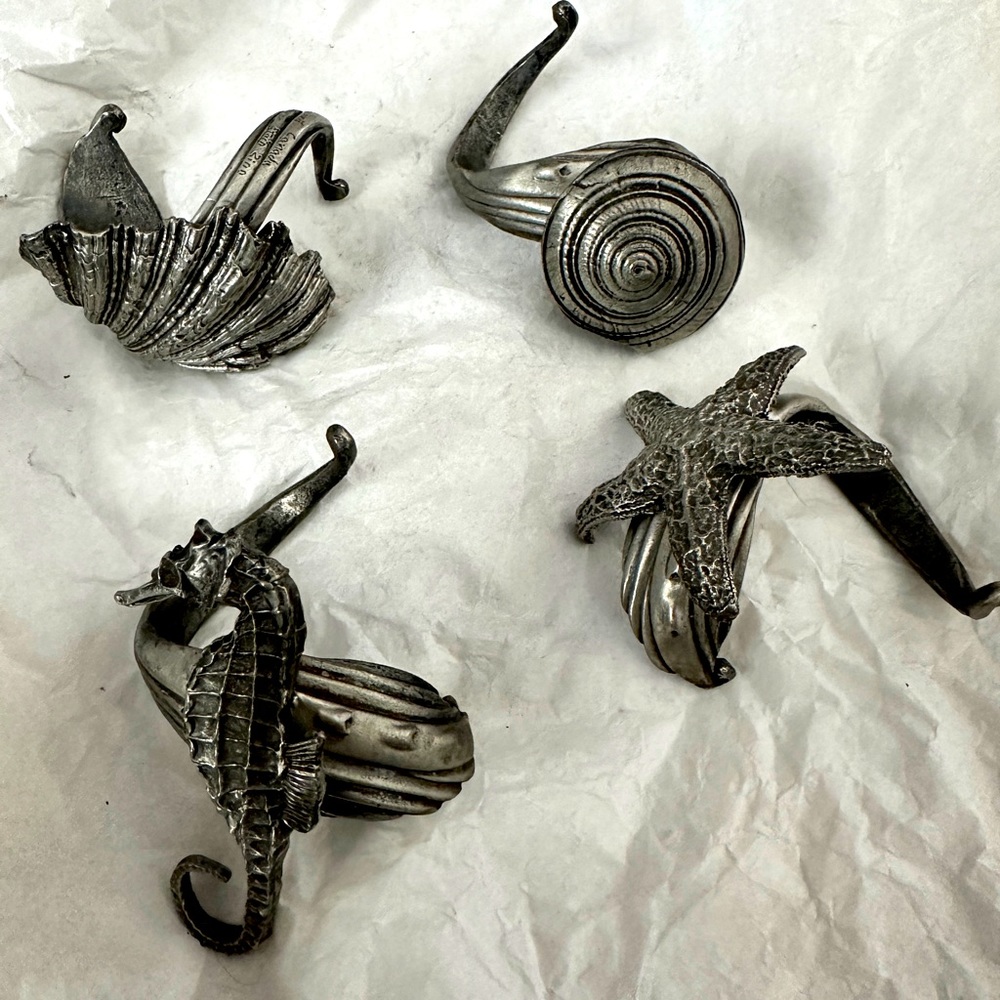 Pewter napkin rings